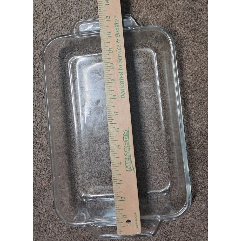 Vtg Anchor Hocking 2 Qt Glass Ovenware Casserole Baking Dish 8x11.5x2 With Lid